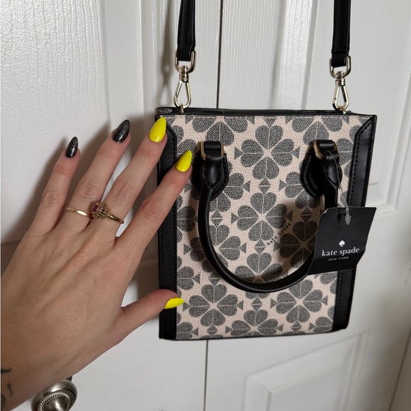 kate spade Black and Cream Floral Crossbody Tote - Picture 7 of 7